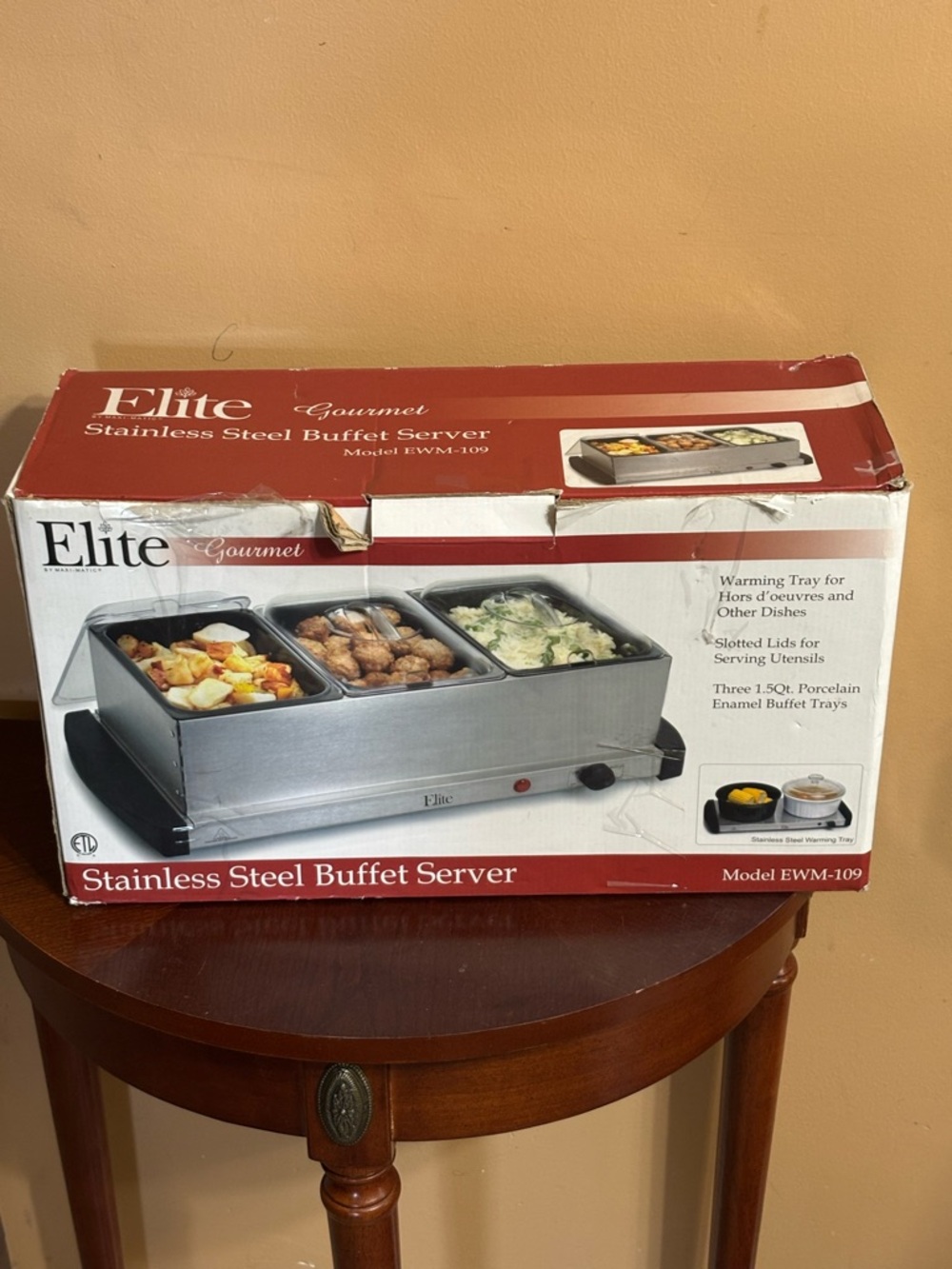 Stainless Steel 3-Compartment Buffet Server - Brushed Finish - Picture 3 of 8